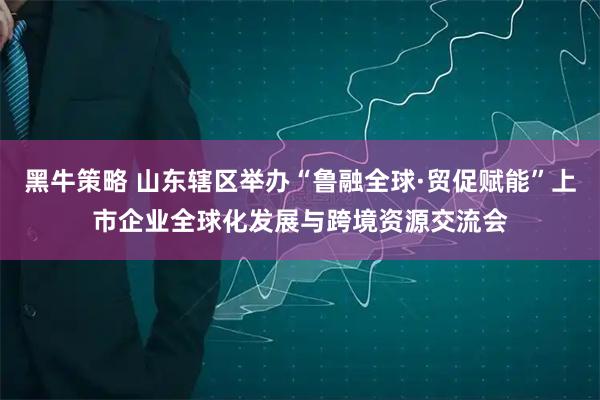 黑牛策略 山东辖区举办“鲁融全球·贸促赋能”上市企业全球化发展与跨境资源交流会