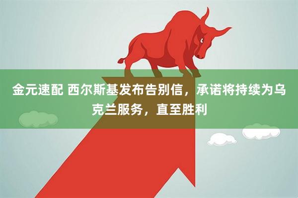 金元速配 西尔斯基发布告别信，承诺将持续为乌克兰服务，直至胜利